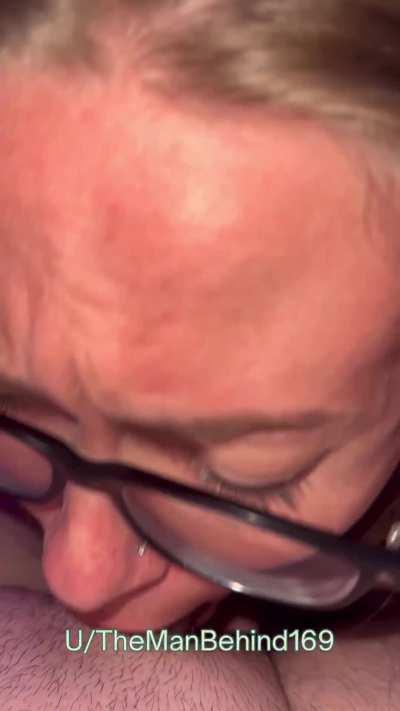 Catching my cum mid air