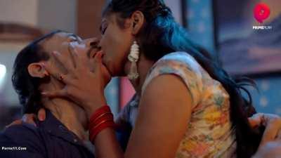 Indian B movie actress and chubby beauty Bharti Jha with an old guy, in Babuji, 40yrs age difference (2/3)