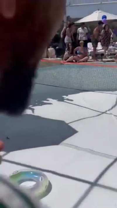 Sinkhole inside a swimming pool,In the middle of a party, one guy is still missing