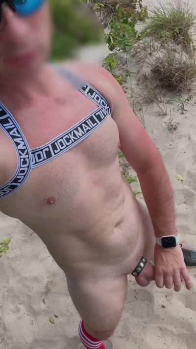 This dude saw me jerking off on the beach. I had to fuck him for this 