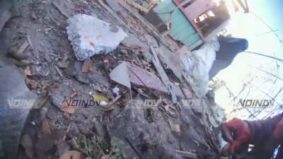 Ukrainian helmet cam footage of hand to hand combat in trudovoye 