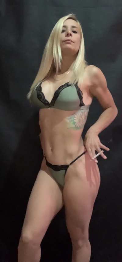 Take off my thong while I smoke