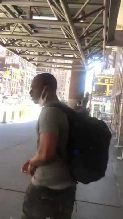 Woman harrassed by racist after leaving airport.