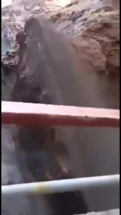 Dam gate being opened for the first time in many years