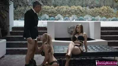 All she needed was a little push to start sucking his cock