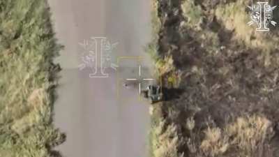 A unit of the Special Operations Forces uses a ground drone to fire at Russian positions Location: Volfino, Kursk region Source 51.258164,34.485441-CyberBoroshnoMap