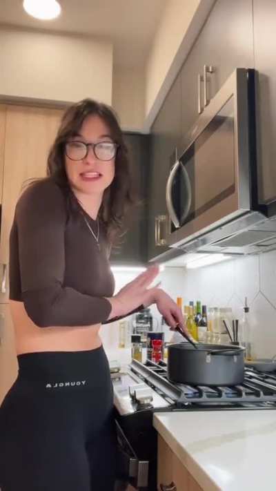 How is she always so hot when she cooks?