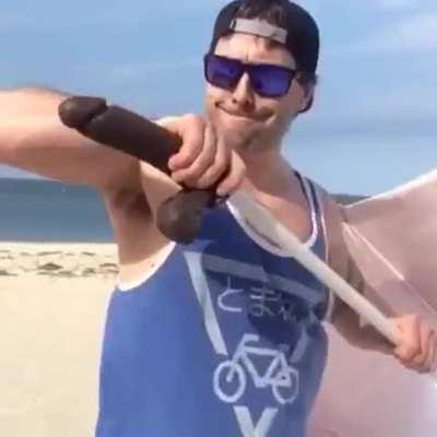 When it's windy, what's a guy to do?!