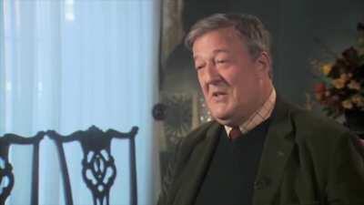 The interviewer dying inside while Stephen Fry talks about God