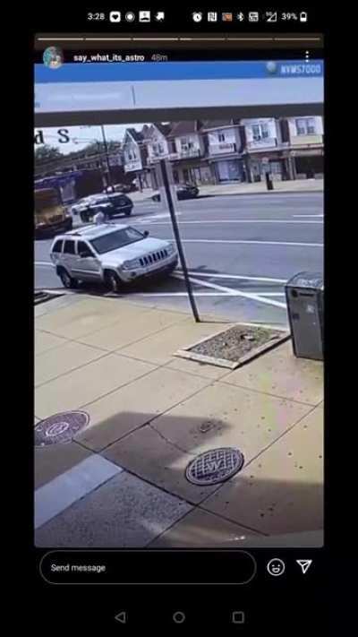 WCGW crossing a busy street