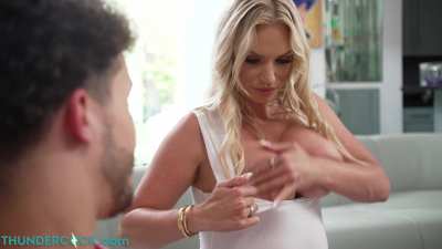 Busty Blonde MILF Rachael Cavalli Milks A Cock Dry