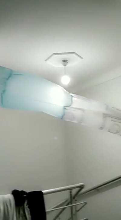 A vent pipe I made from bin bags and duct tape