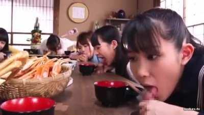 Cock at the dinner table