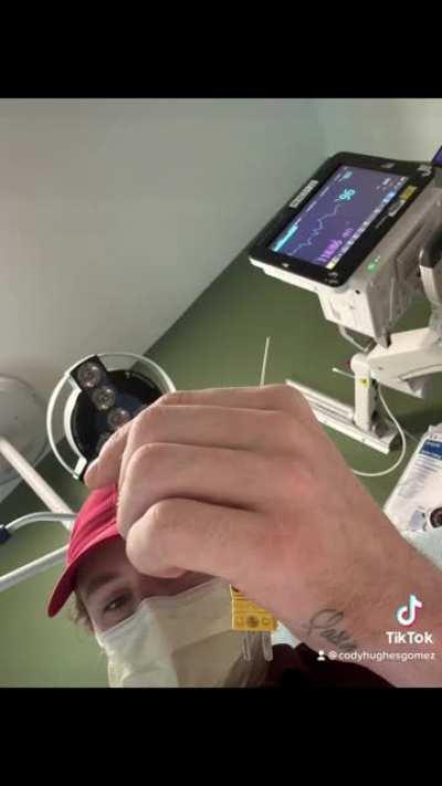 Temperature probe through my hand while at work these are just pictures waiting on the security camera footage