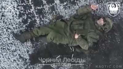 Drone drop on Russian soldier while he smokes his last cigarette. Ukraine, 2025.
