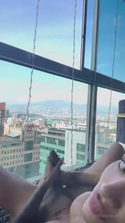 Laura saenz cumming on the rooftop