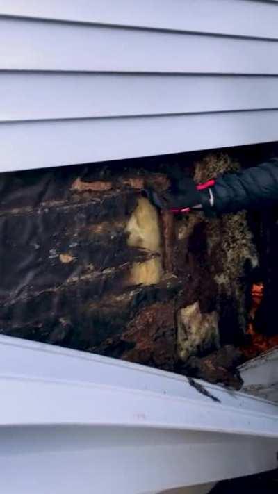 Any guesses what caused this damage? *condo complex*