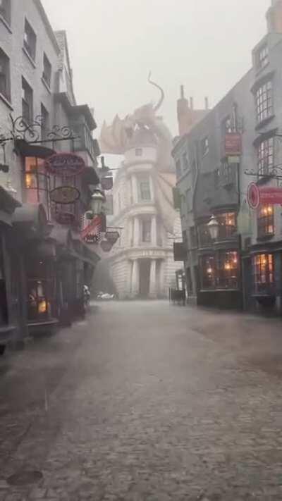 A stormy afternoon in Diagon alley, from @misswizardingworld 's insta