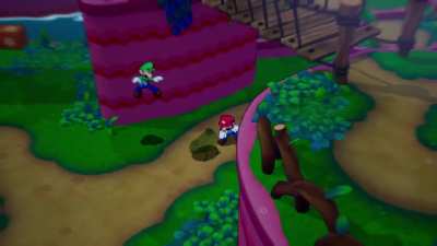 Luigi, mid jump, has just seen Mario get ambushed by an enemy, he decides there's no Time for gravity and casually squares up in the air.