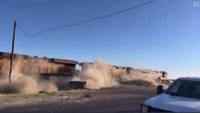 hopefully there was nobody in the pickup truck