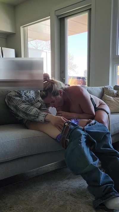 Just sucking some cock on the couch