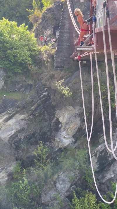 public flashing at its finest with a naked bungy jump 