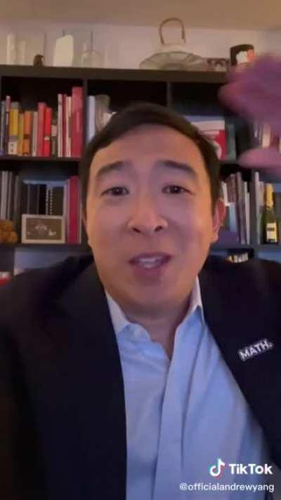 Yang posts on TikTok referencing how the Stock Market doing well ≠ the people are doing fine