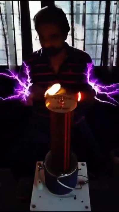 Guy claims to have developed the largest ion propulsion solid state Tesla coil ever know
