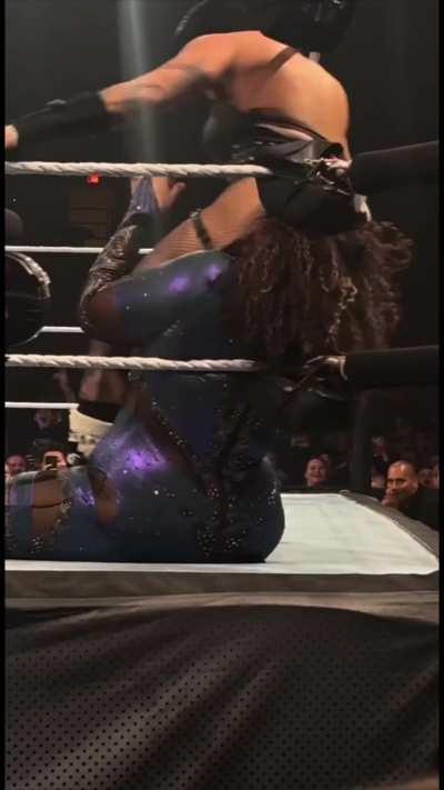WWE Superstar Rhea Ripley performs a very interesting move. (2 angles) 