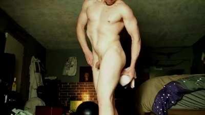 Stud LOVES his daily ab workout routine!