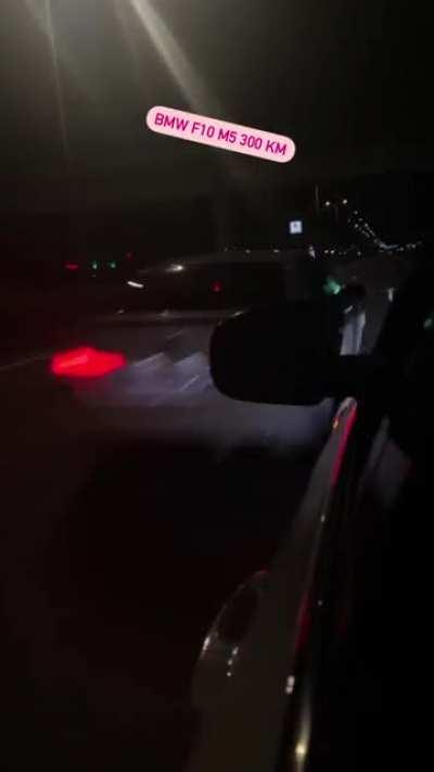 BMW almost collides overtaking at high speed