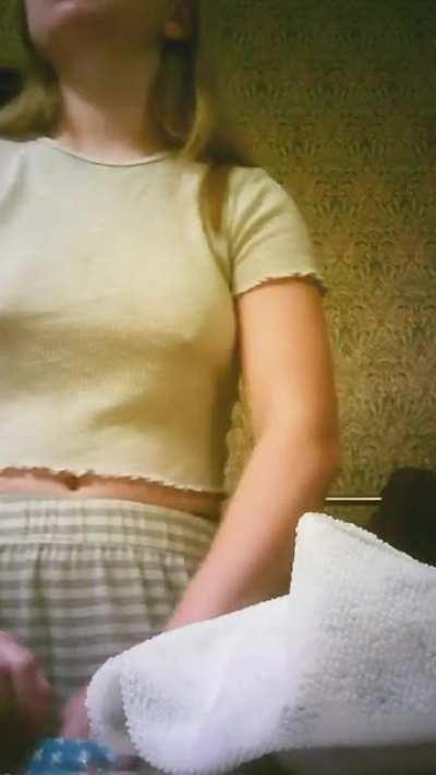 Just wanted my face. Still wet and red. Braless. 19f