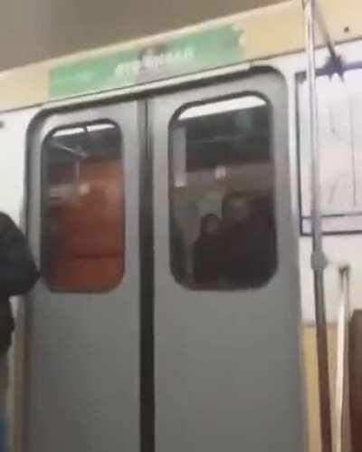 tweaker and violent man on subway