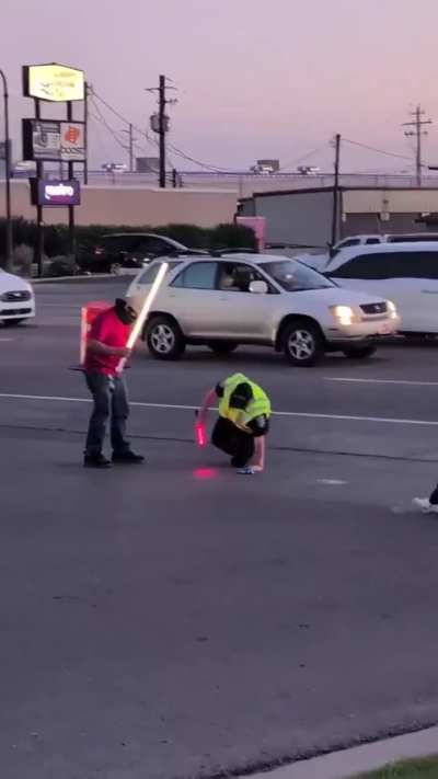You can tell from this clip that he is a great father, protect that officer at all cost.