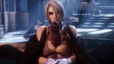 Ivy giving a werewolf a titfuck (Rekin)