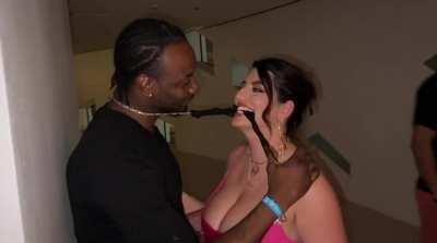 Sniffing her panties in public.. hot or trashy?