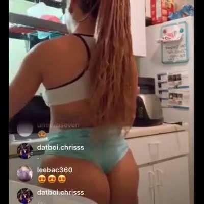 Shaking Ass in Kitchen IG Live