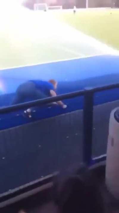 While I try to run across the field.