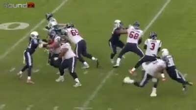 NFL player talks trash about number 36, number 36 proceeds to make a play, NFL player left stunned.