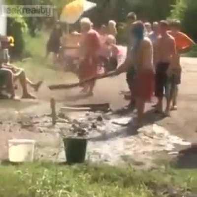 Blind Folded Club Swinging, At The Darwin Training Academy