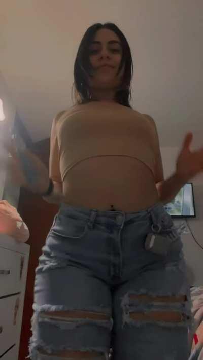 Even in jeans, it has all that jiggle