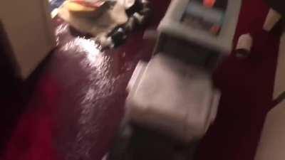 Plummer just gave up and walked away after causing a major flood in the apartment building