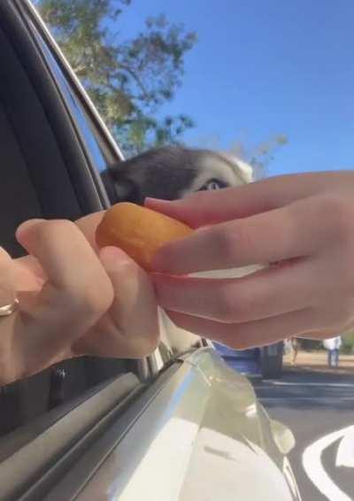 Extremely angry expression when the donut fell