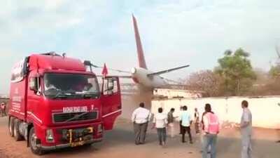 DBS lifting the plane with a crane