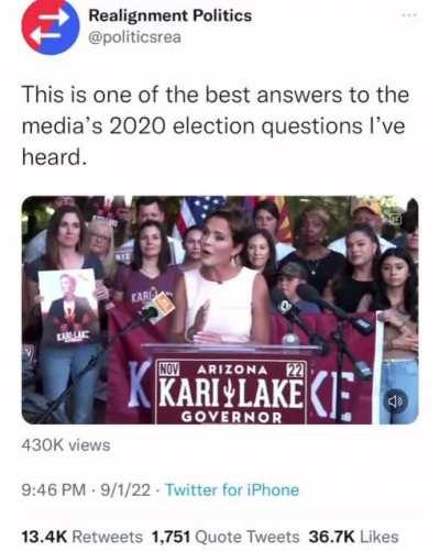 Kari Lake just telling it like it is.