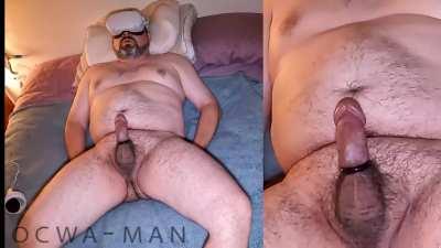I was so horny this morning, so I put on (m)y new cock ring, and my VR headset! [45]