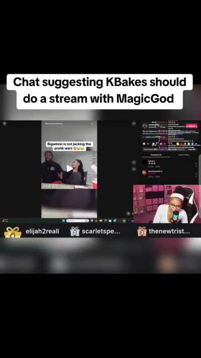 Chat suggesting KBakes should do a stream with MagicGod