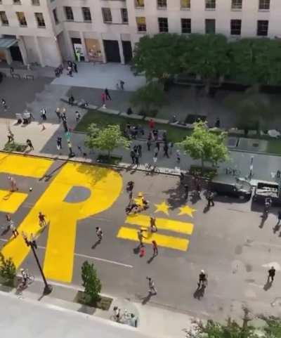 Before anyone refers to this mural as “vandalism”, it was approved by the D.C. mayor