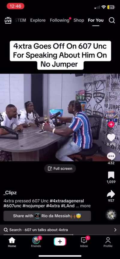 4 extra going off on 607 unc 😂😳