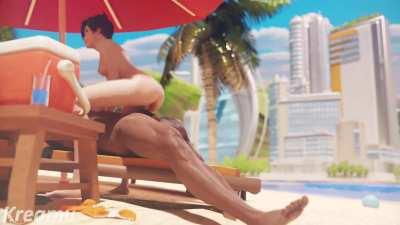 Tracer at the beach (Kreamu) [Overwatch]